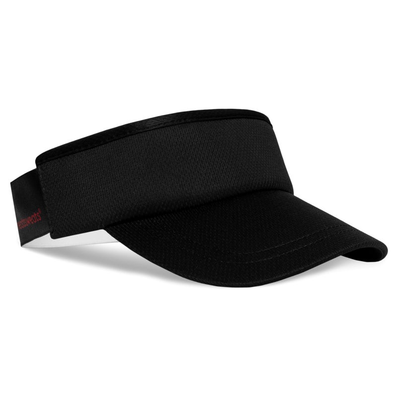 Headsweats Womens Lightweight Performance Running Sun Visor, Black - Image 1